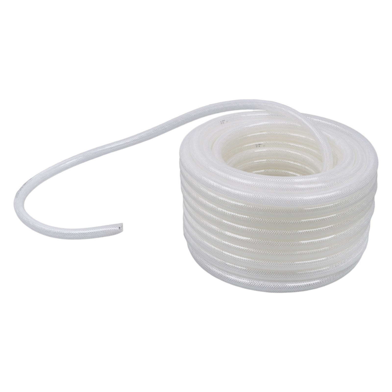 LABLT 100 Ft High Pressure Braided Clear PVC Tube Vinyl Tubing 1/2" × 3/4" 15Bar