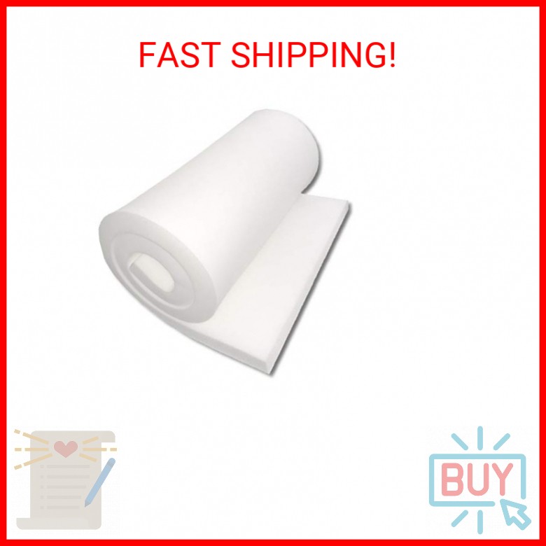 FoamTouch 3"x24"x72" high Density Polyurethane Foam, 3 x24 x72 inches, White