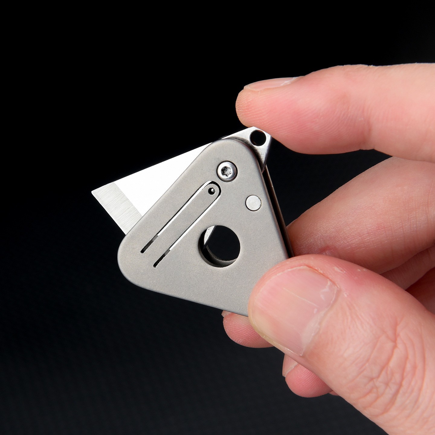 EDC Mini Titanium Alloy Folding Knife Cutter Outdoor Camping Tool Keychain