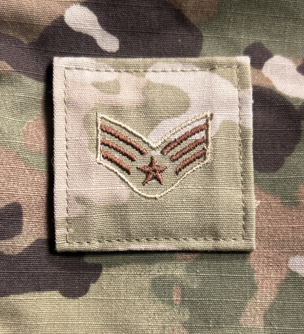 US Air Force SrA/E4 Rank OCP w/ Hook Senior Airman USAF ACU