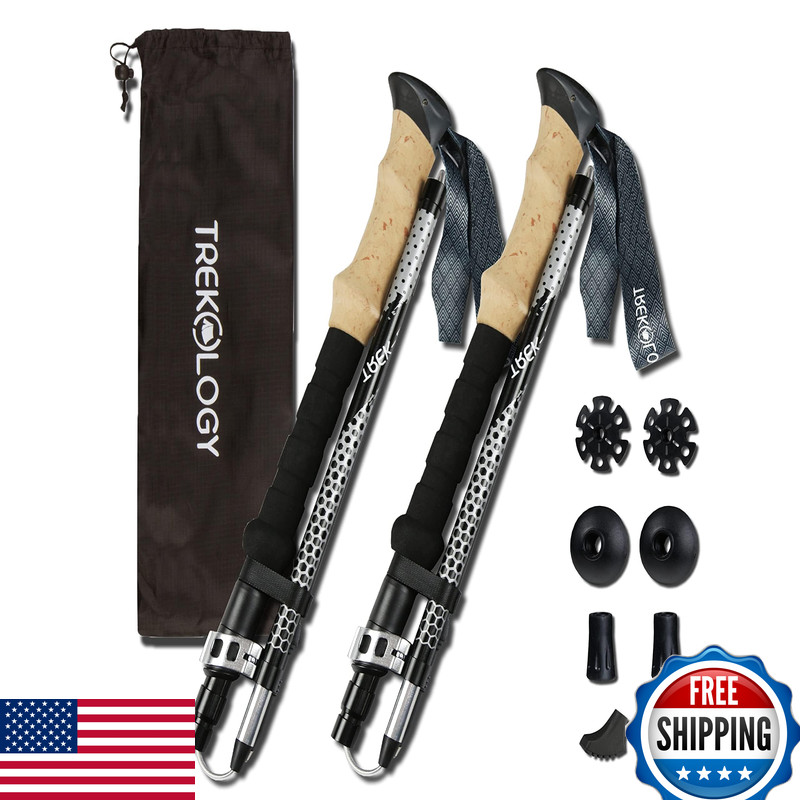 Trekology Trek-Z Collapsible Hiking Trekking Poles - Balance Support For