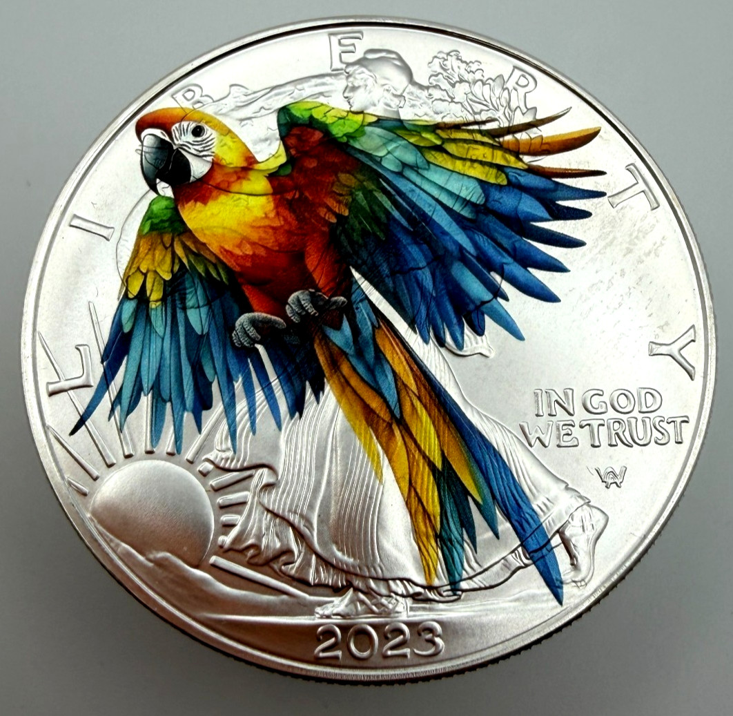 Macaw Parrot - Limited Edition American Silver Eagle 1oz .999 Silver Dollar Coin