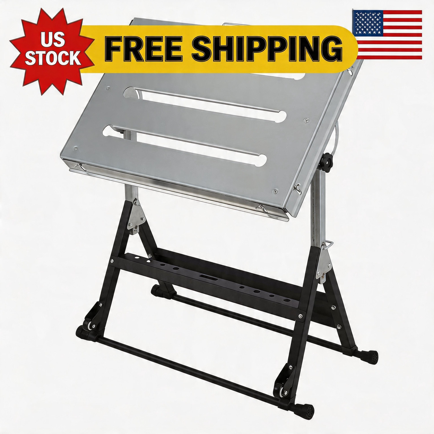 Welding Table Inch Steel Folding Workbench 500 Lbs Load Capacity, Adjustab 44x2