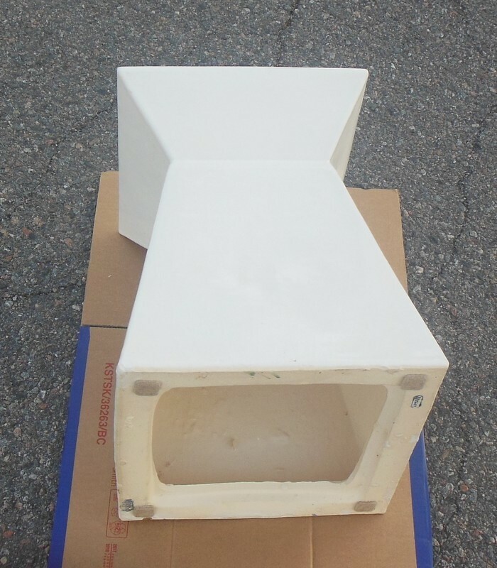 VTG White CERAMIC Garden Stool ACCENT TABLE Plant Stand BOHO CHIC MODERN