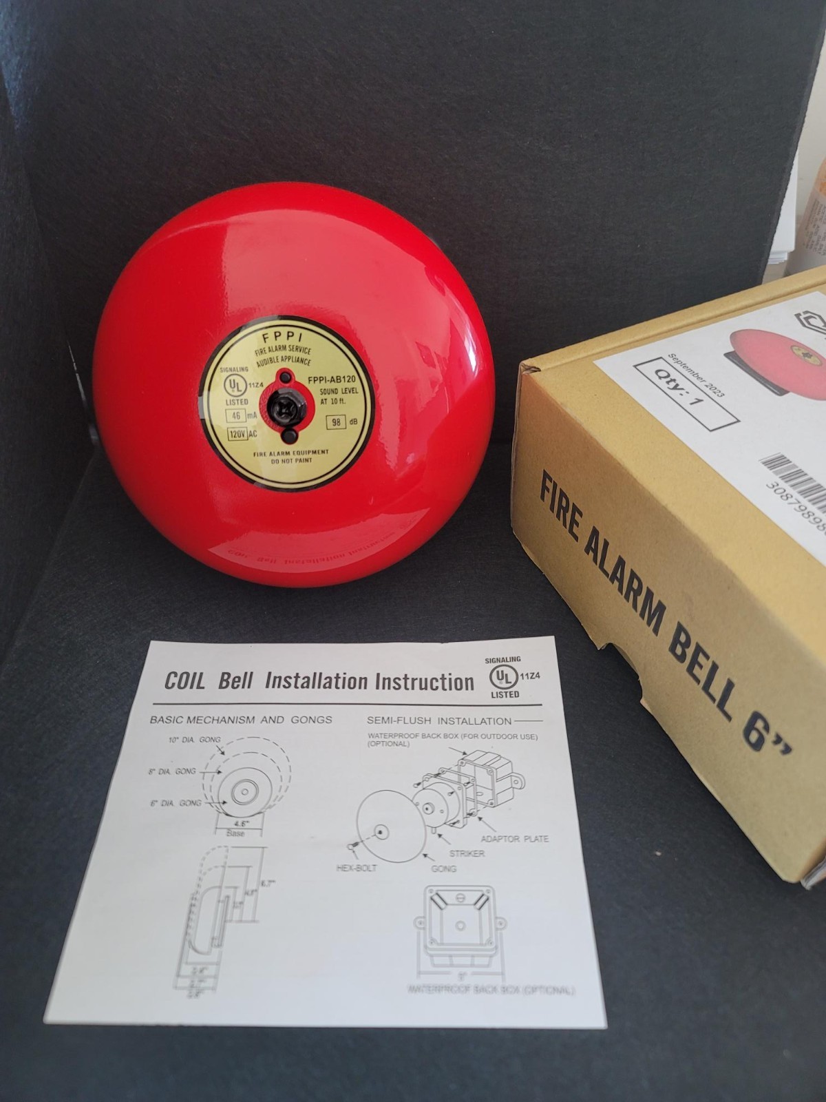 FPP1-AB120 6" FIRE ALARM BELL