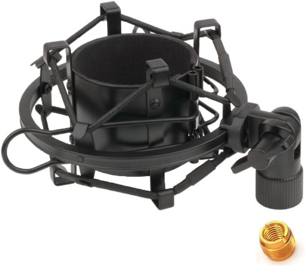 Durable Metal Microphone Shock Mount - Universal Fit with Adapters for AT Models