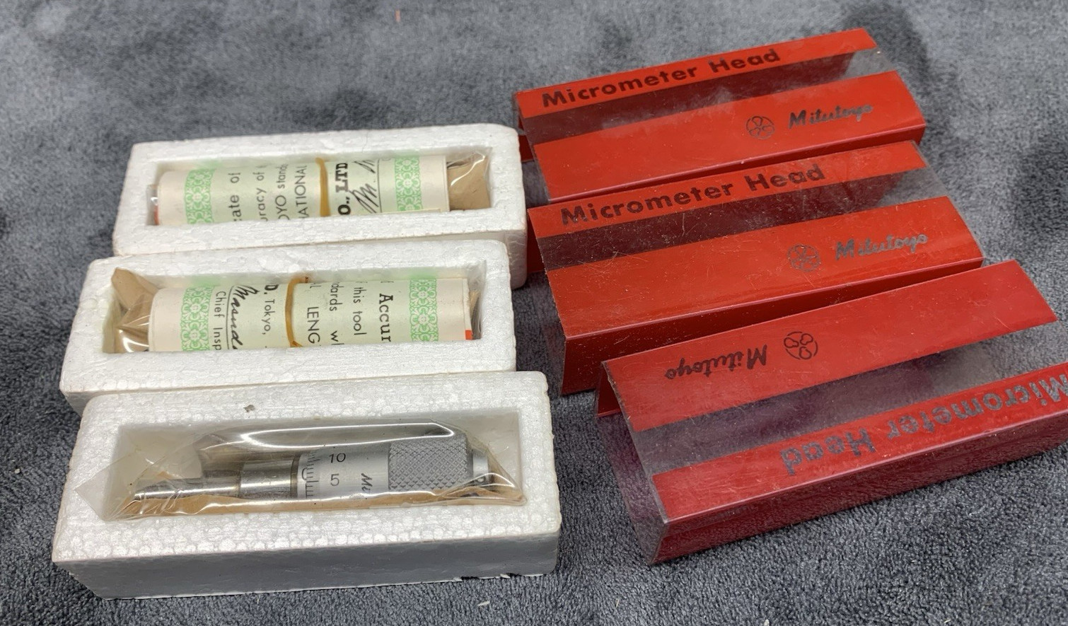 Lot of 3 Mitutoyo Micrometer Heads #148-104 (NOS)