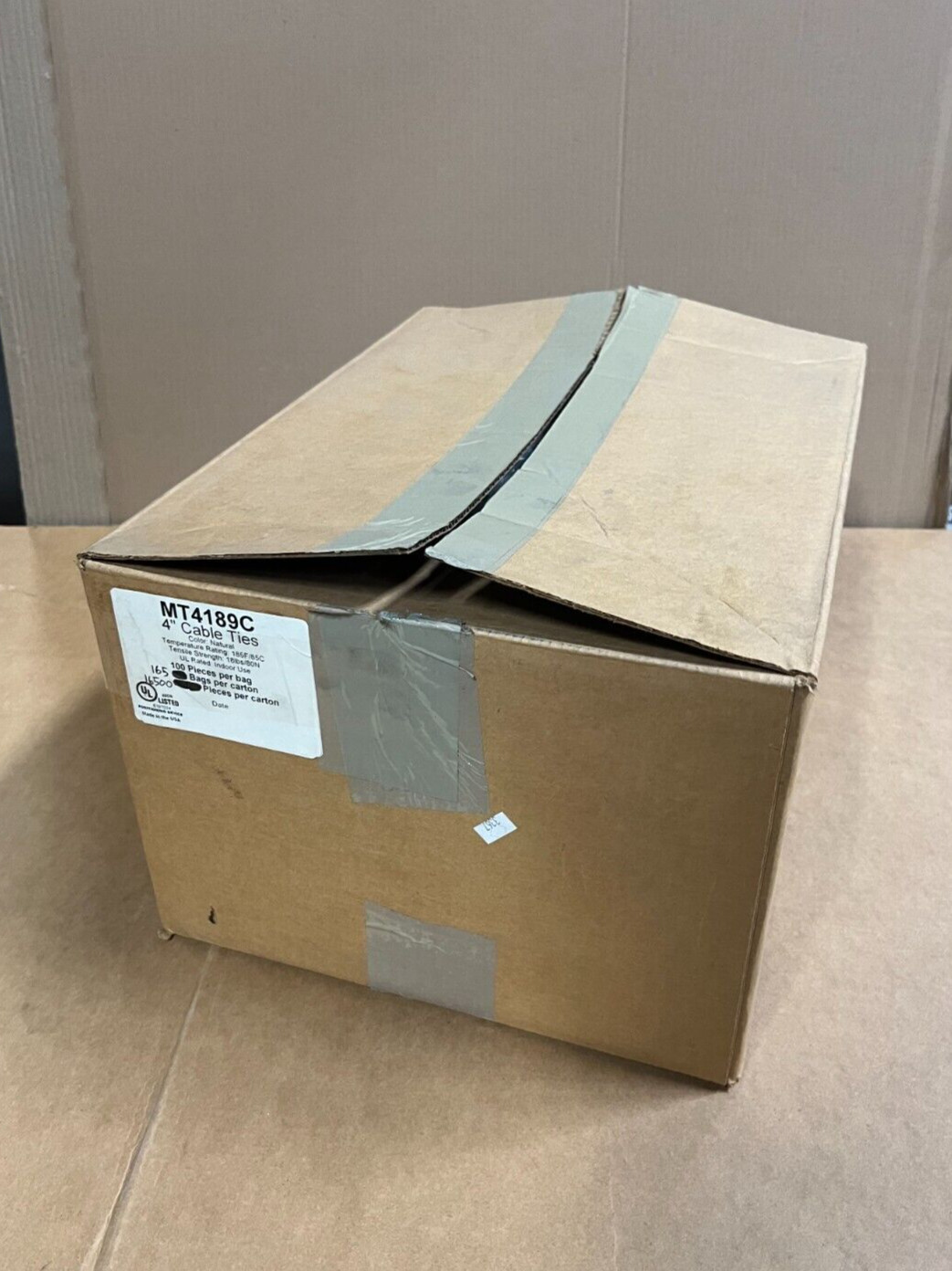 Lot of 16500 Mighty Tie MT4189C 4" Cable Ties Natural New NIB