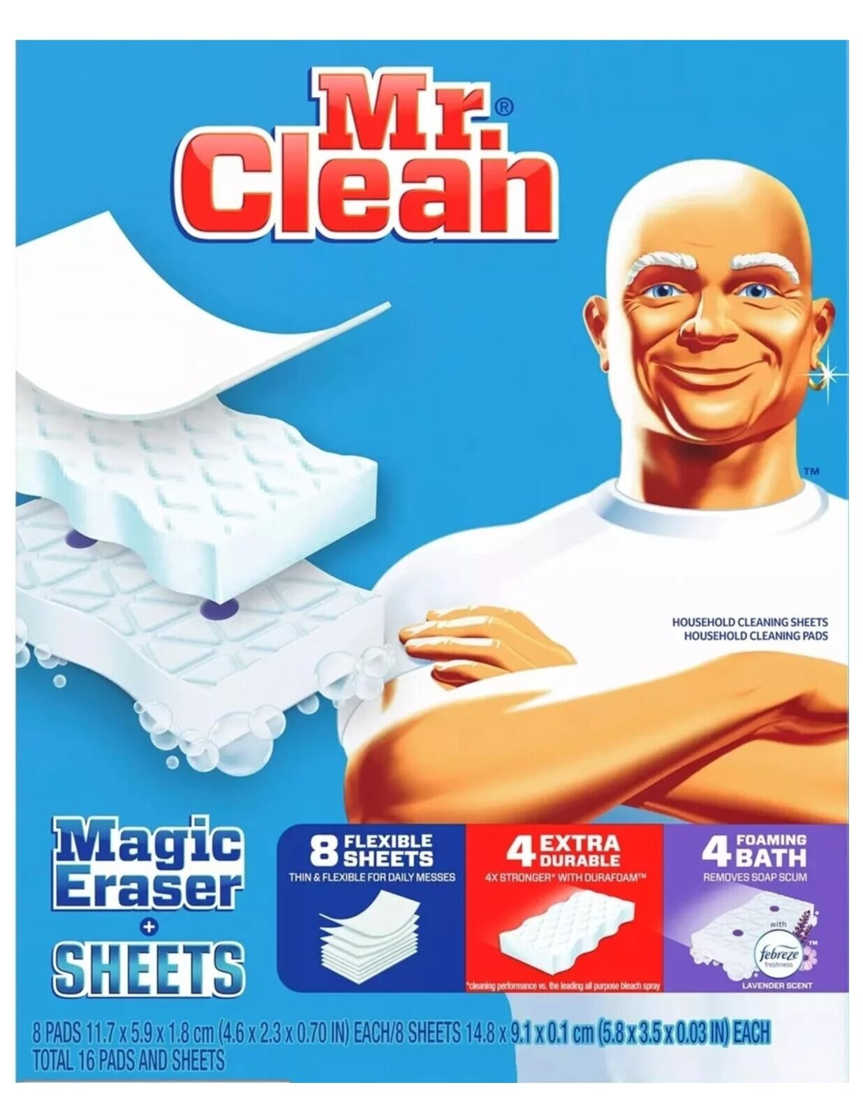 Mr. Clean Magic Eraser Sponge Sheets 16 Count Variety Pack Kitchen Bath