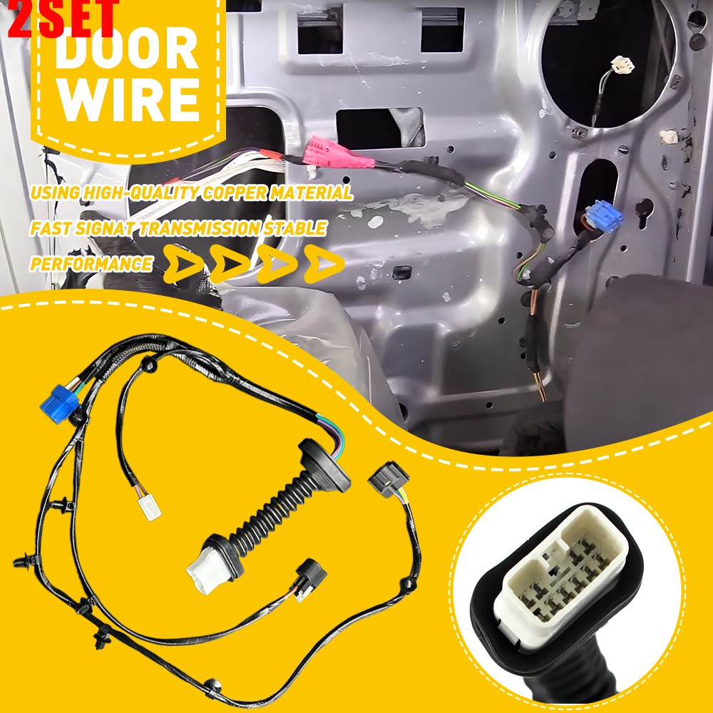 2Set Rear Left or Right Side Door Wiring Harness Fits For 2004-2008 Dodge Ram 15