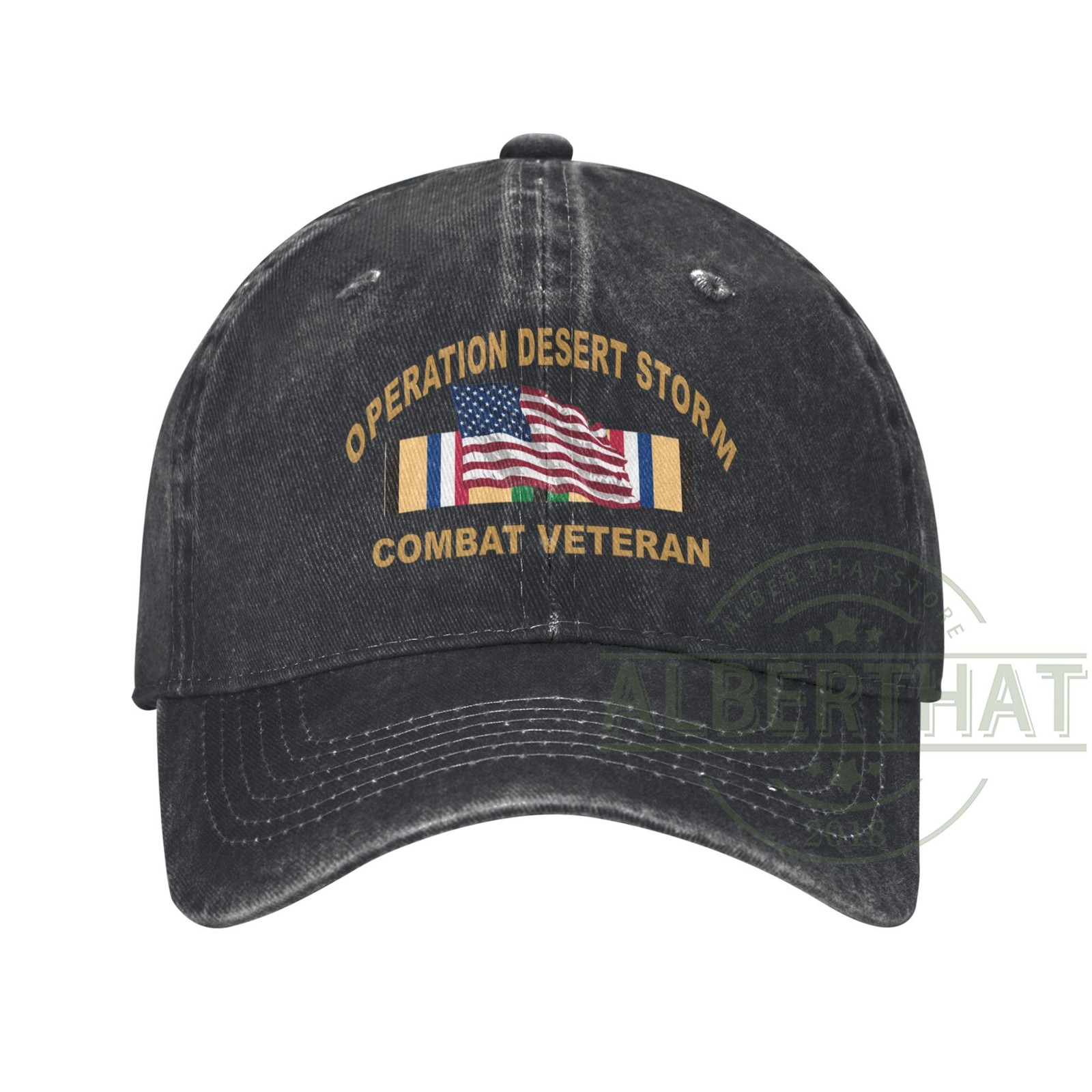 Operation Desert Storm Combat Veteran Unisex Denim Hat Adjustable Baseball Cap