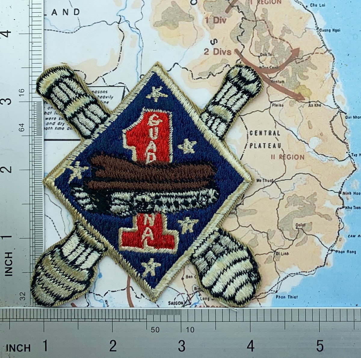 Patch , USMC 1st Marine Division , 1st Tank Battalion , t9-574