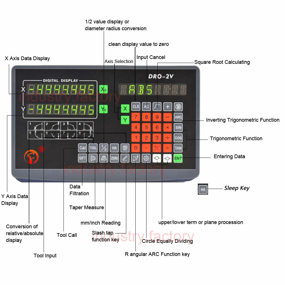 3Axis Digital Readout DRO Display 1um Linear Scale 350&400&650mm High Precision