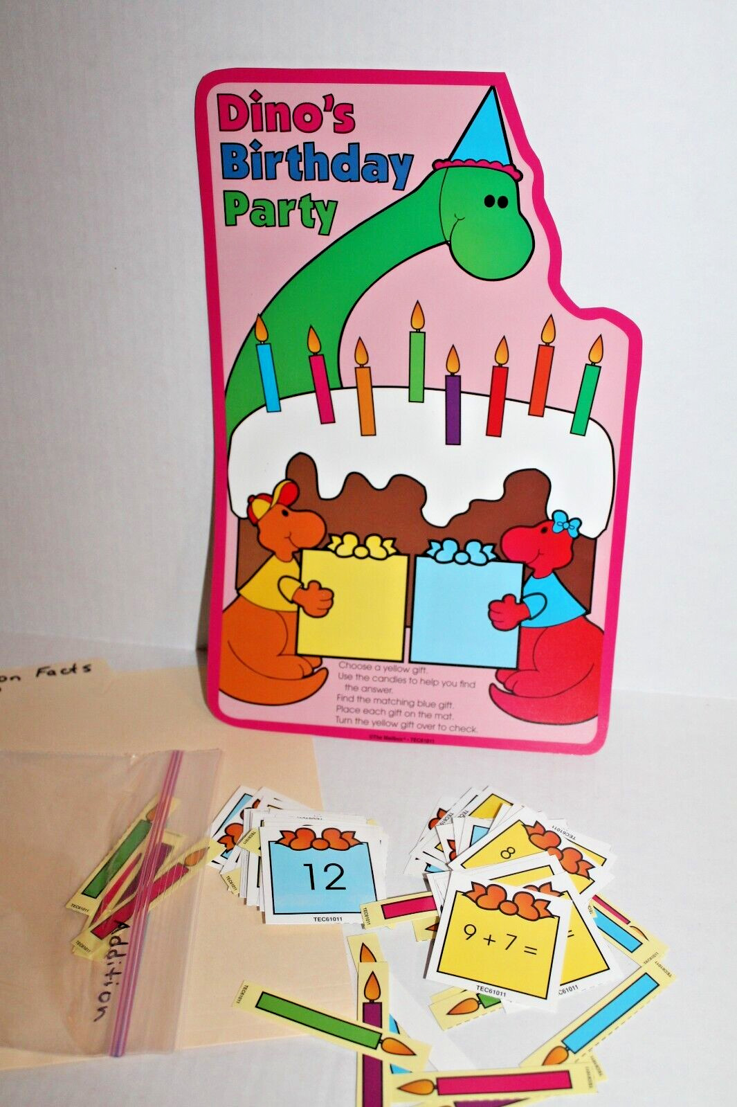Addition Facts to 18 Math Game Center Activity Grades K-2