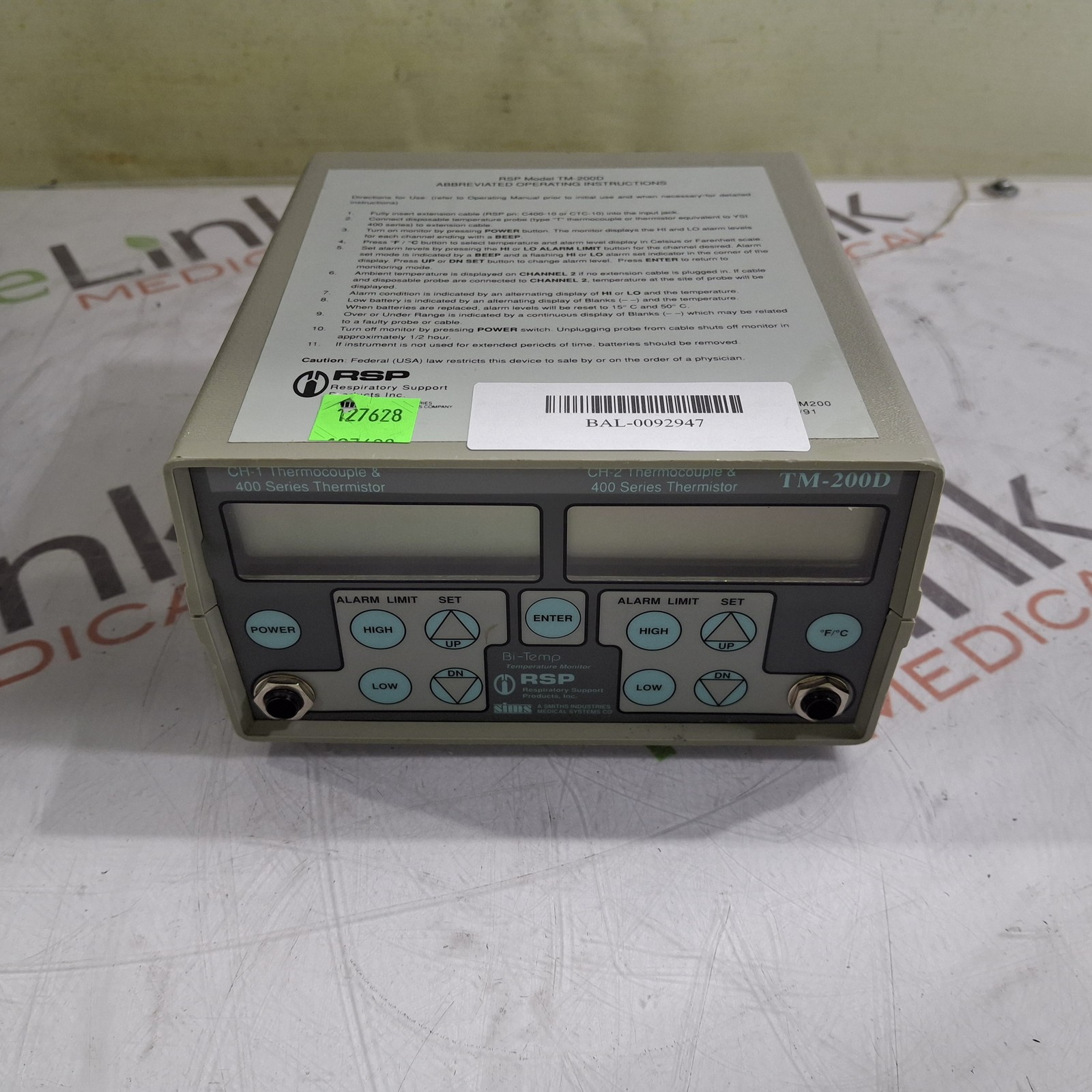 Smiths Medical TM-200D 400 Series Thermistor