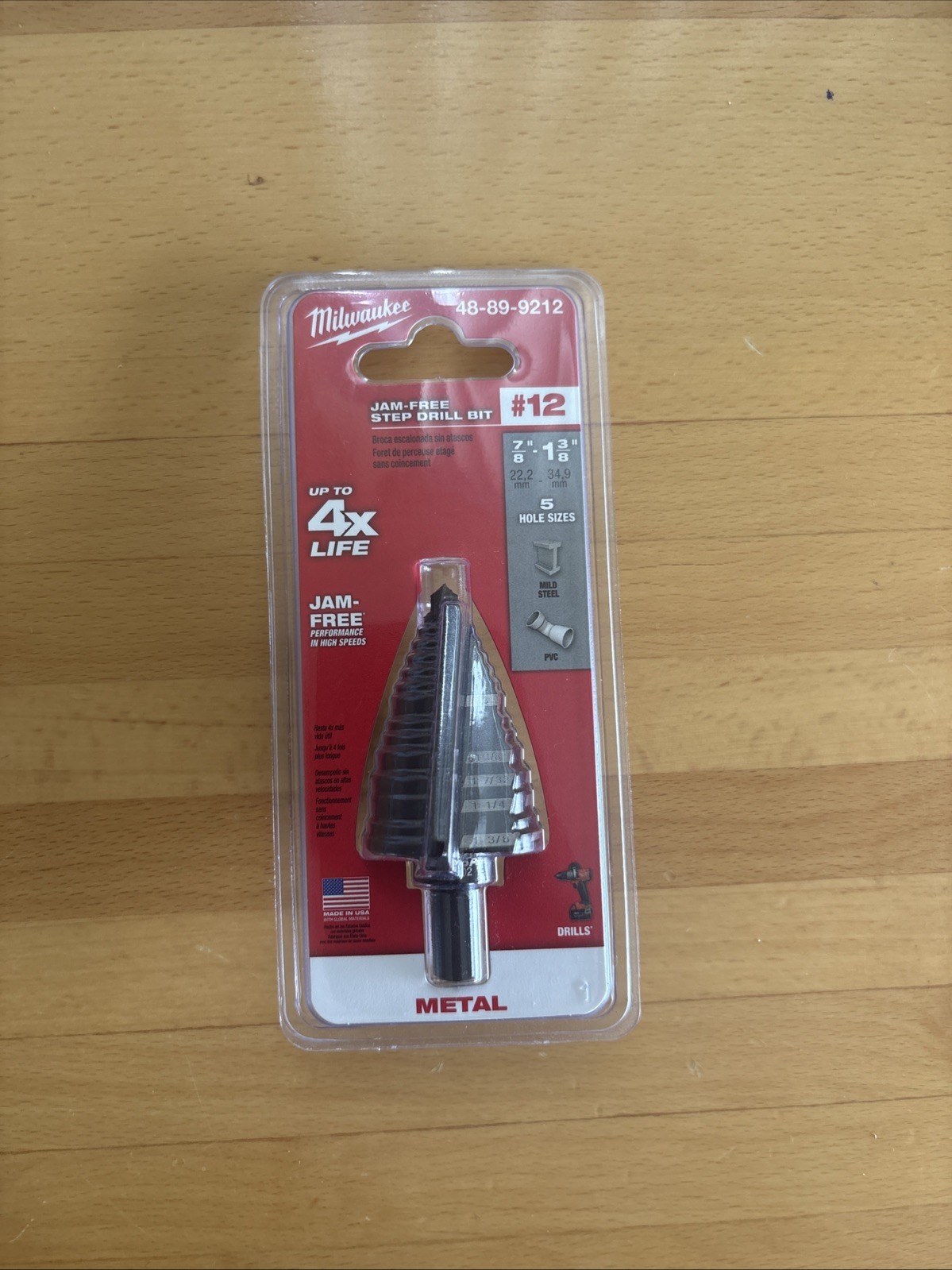 Milwaukee Jam-Free Step  Drill Bit #12 A2 48-89-9212