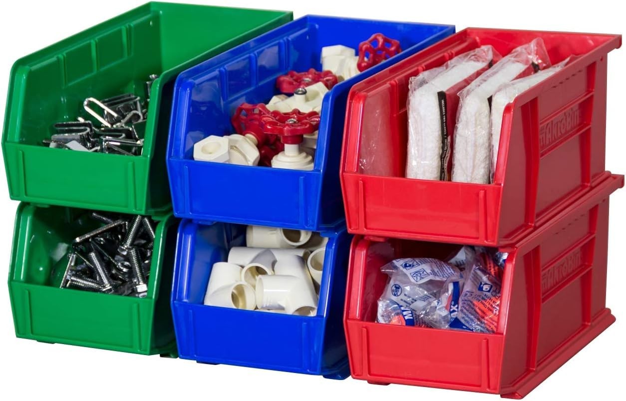 AkroMils 30230 AkroBins Plastic Storage Bins, SpaceSaving Stackable Bins for ...