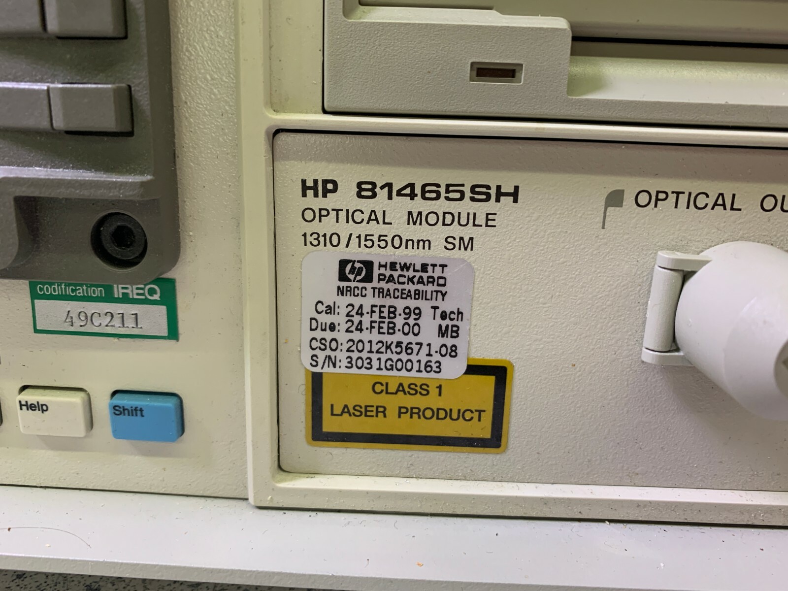 Hewlett Packard 8146A Optical Time Domain Reflectometer Opt1 and Opt3 installed