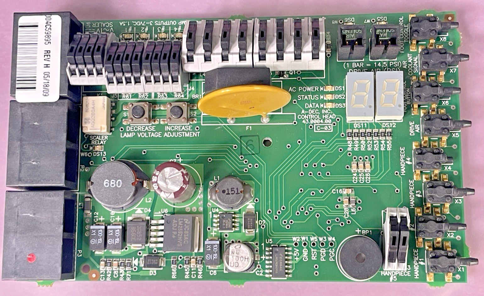 Adec Dental Delivery Replacement Control Head Circuit PC Board REF: 43.0004.00