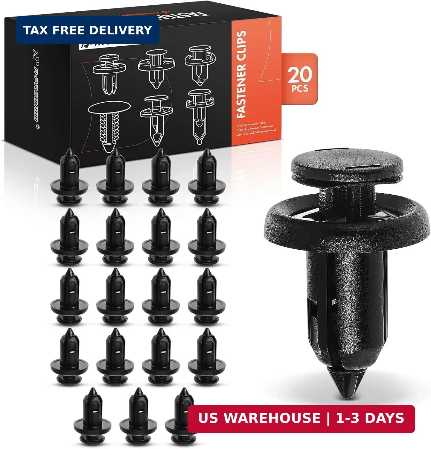 A-Premium 10mm Nylon Bumper and Splash Shield Retainer Clips Push Pin Fasteners