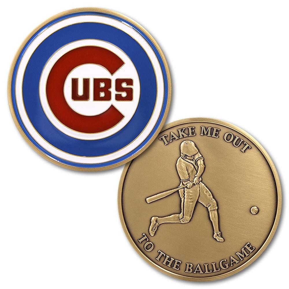 CHICAGO CUBS TAKE ME OUT TO THE BALLGAME 1.75" MLB BASEBALL  CHALLENGE COIN