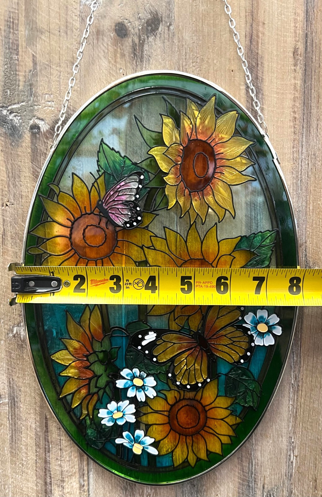 Sunflower Stained Glass Suncatcher 19" x 8"