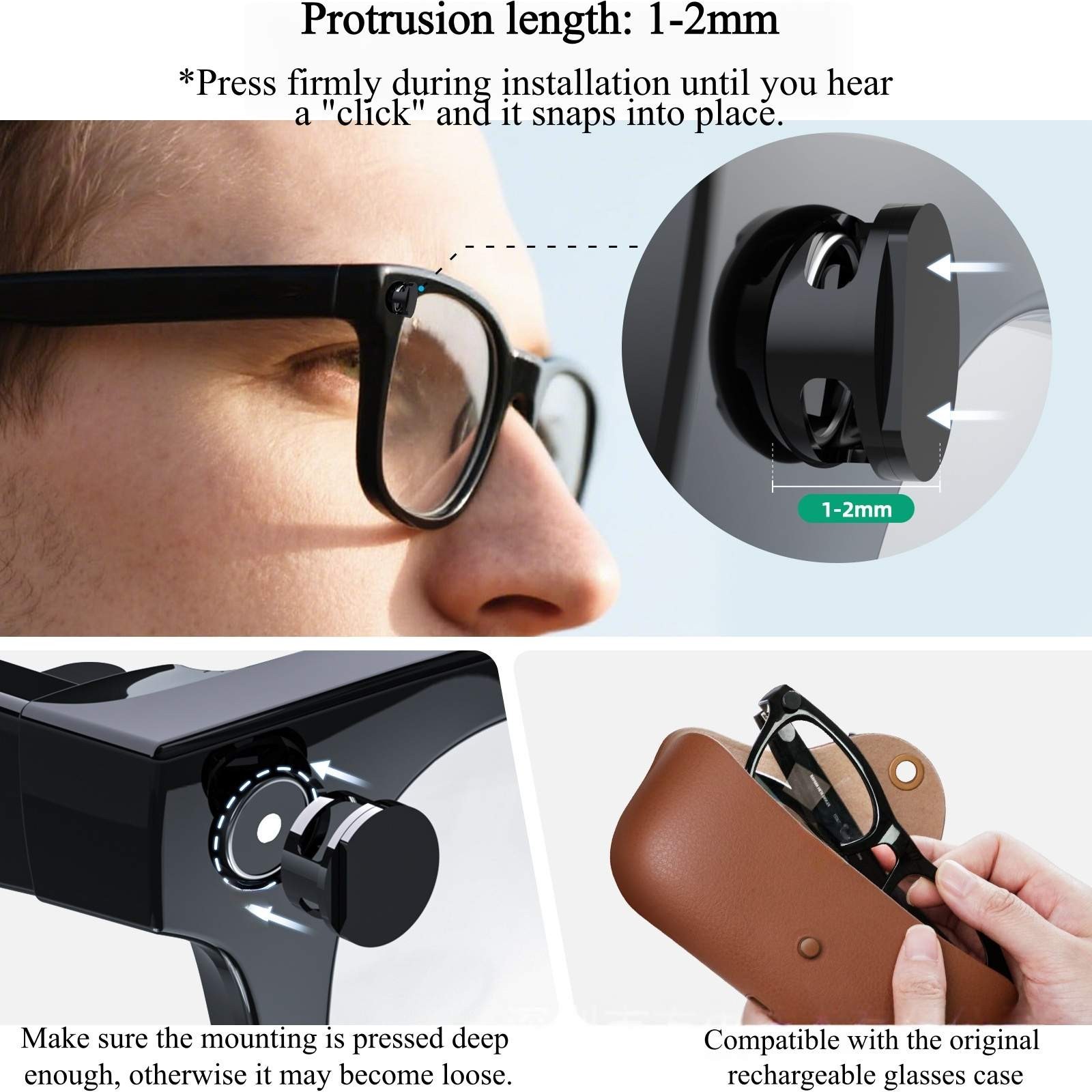 2Pcs Smart Glasses Light Blocking Covers -Anti-Glare & UV Protection, Compatible