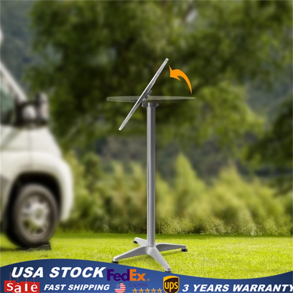23.6" Round Pub Table Bistro Bar Height Cocktail Table W/ 90° Foldable Table
