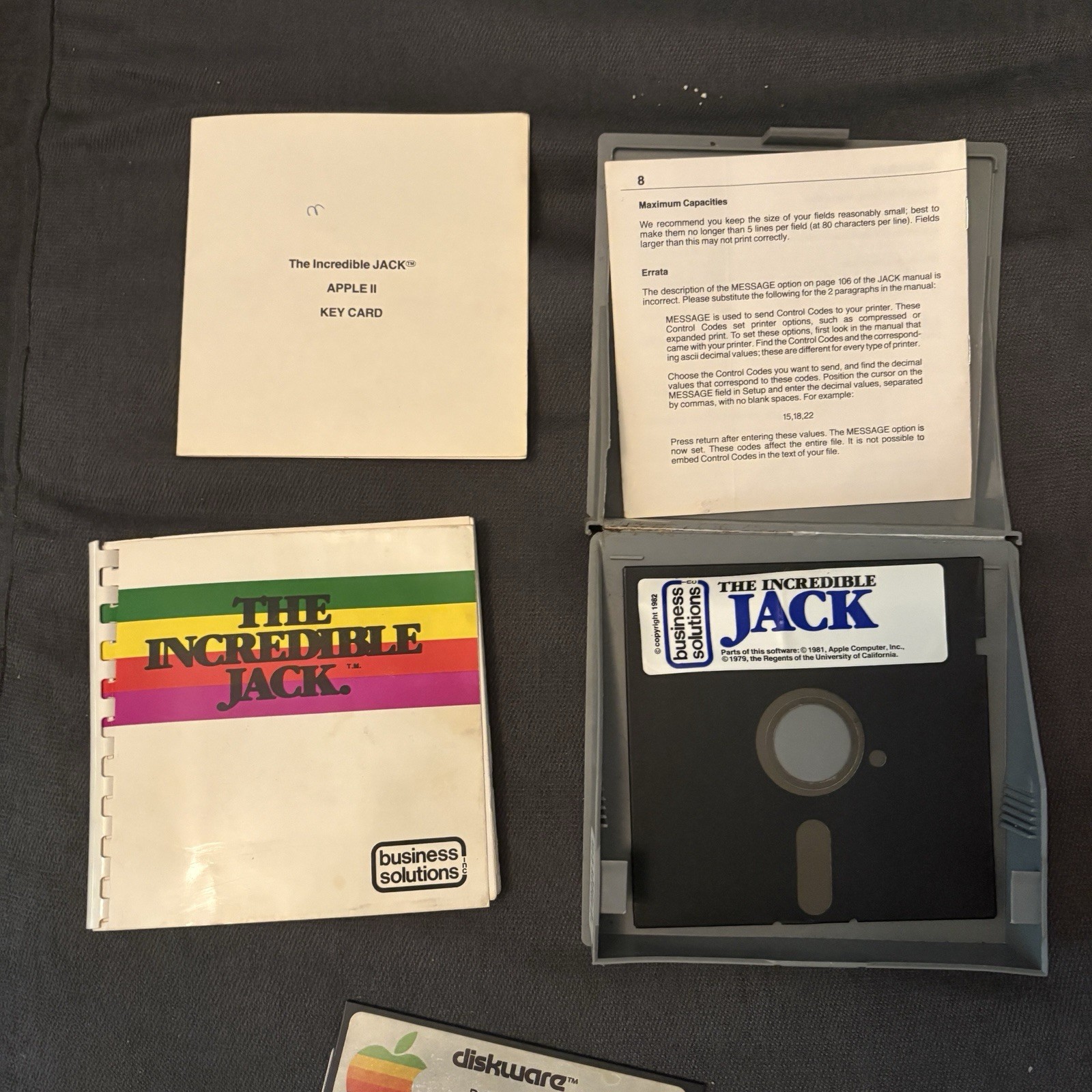 The Incredible Jack Business Solutions for Apple II+,IIe,IIc,IIgs - UNTESTED