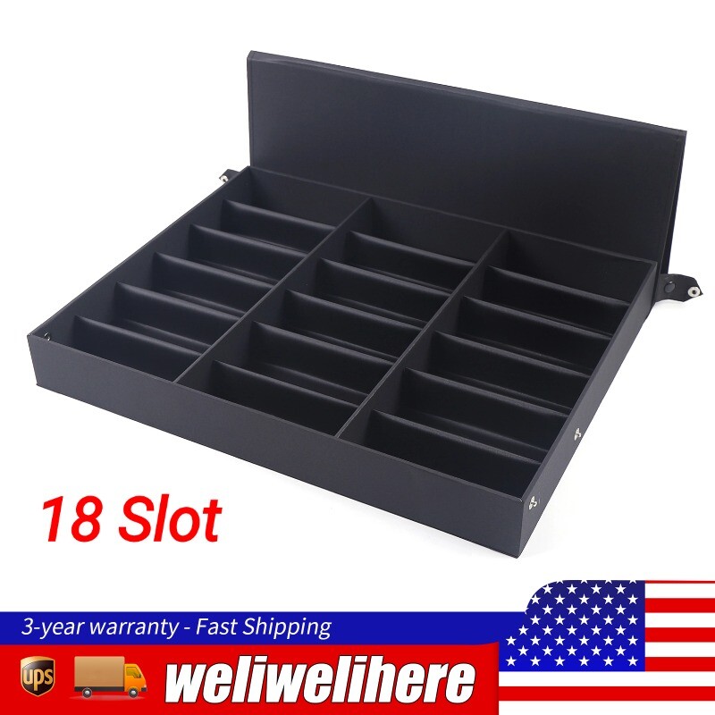 18 Slot Sunglass Eyeglass Storage Box Glasses Display Case Organizer Collector