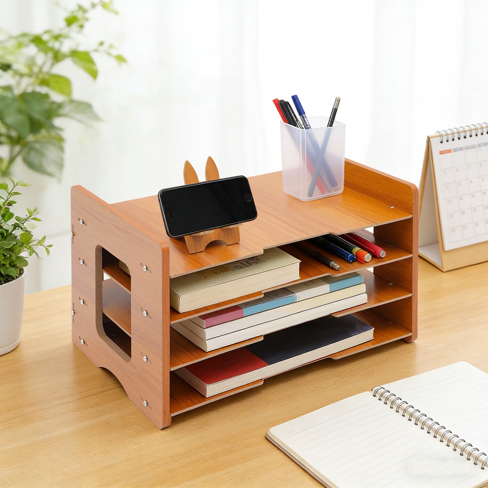 4-Tier Office Desk Organzier, Paper Organizer Mail Sorter,Desktop File Organizer