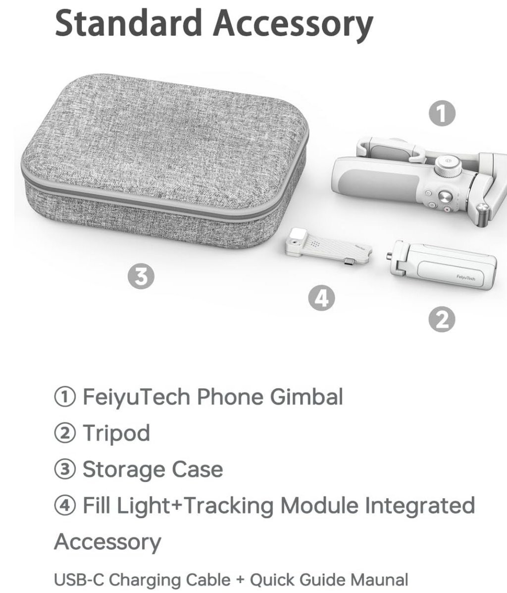 FeiyuTech VB4 3-Axis Smartphone Gimbal Stabilizer w/AI Tracking & Extendable Rod