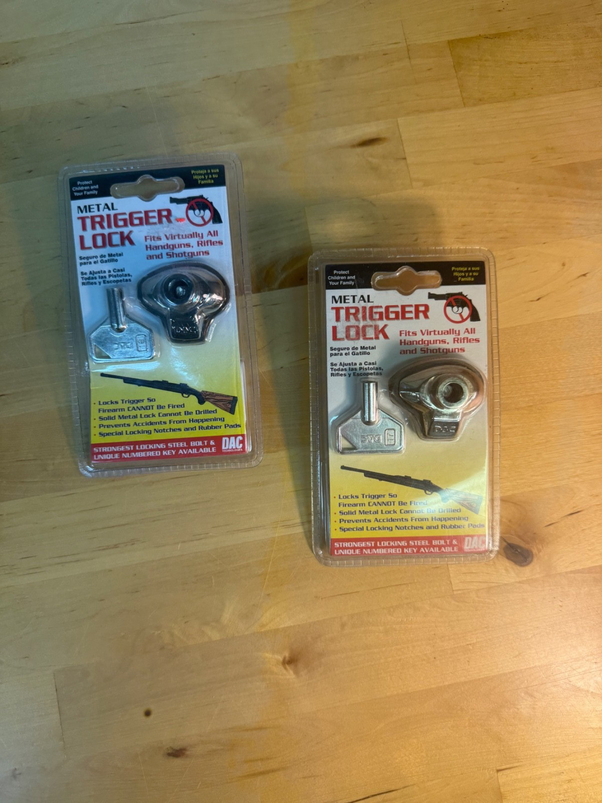 2 Pack Metal Trigger Locks. Fits Virtually All Guns