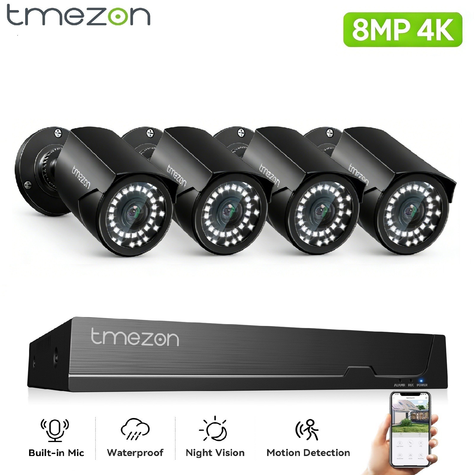 8CH PoE Home IP Camera System Full HD Home Office Recording System Night Vision
