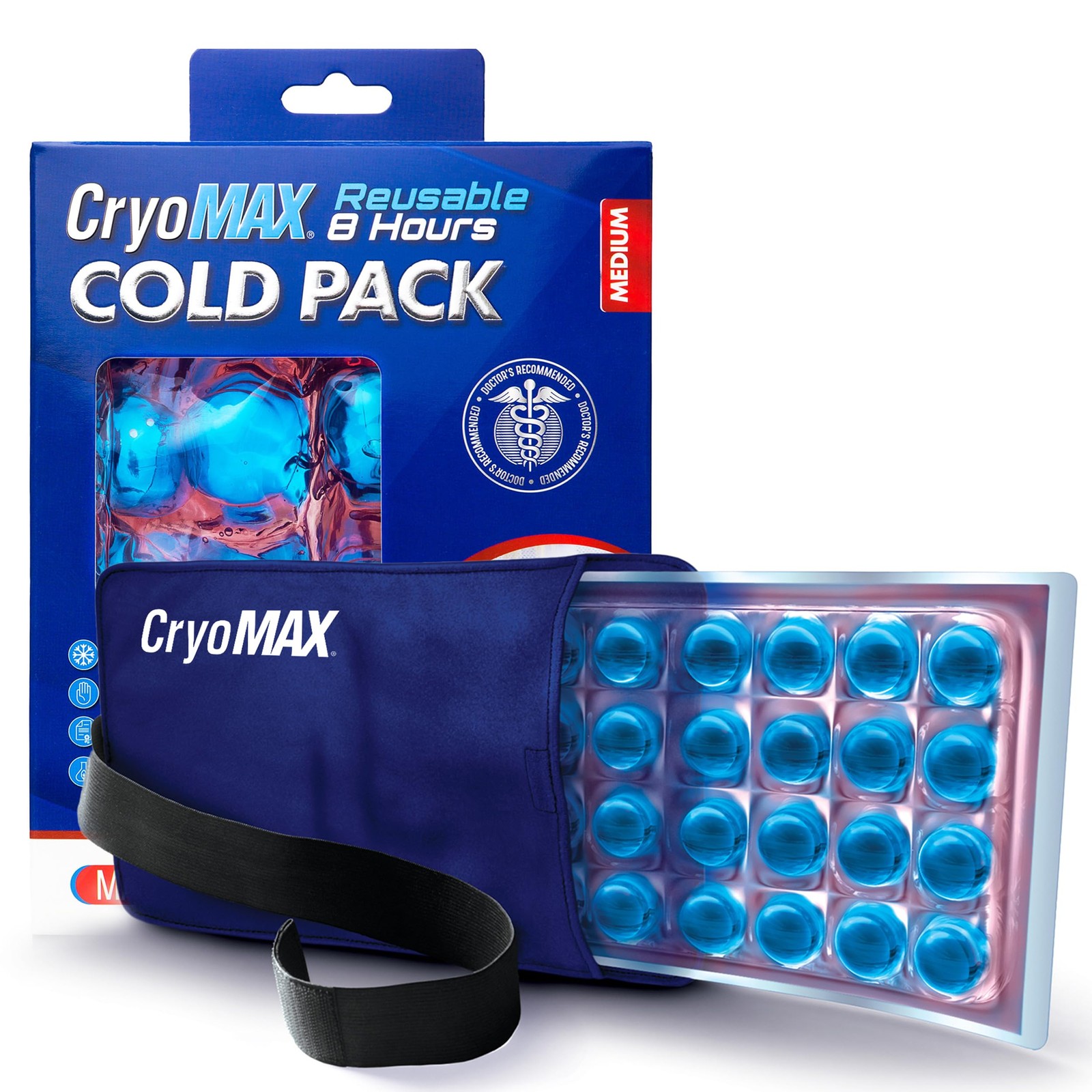 Cold Pack, 8 Hour Reusable Cold Therapy Ice Pack for Elbows, Knees, Neck + Mo...