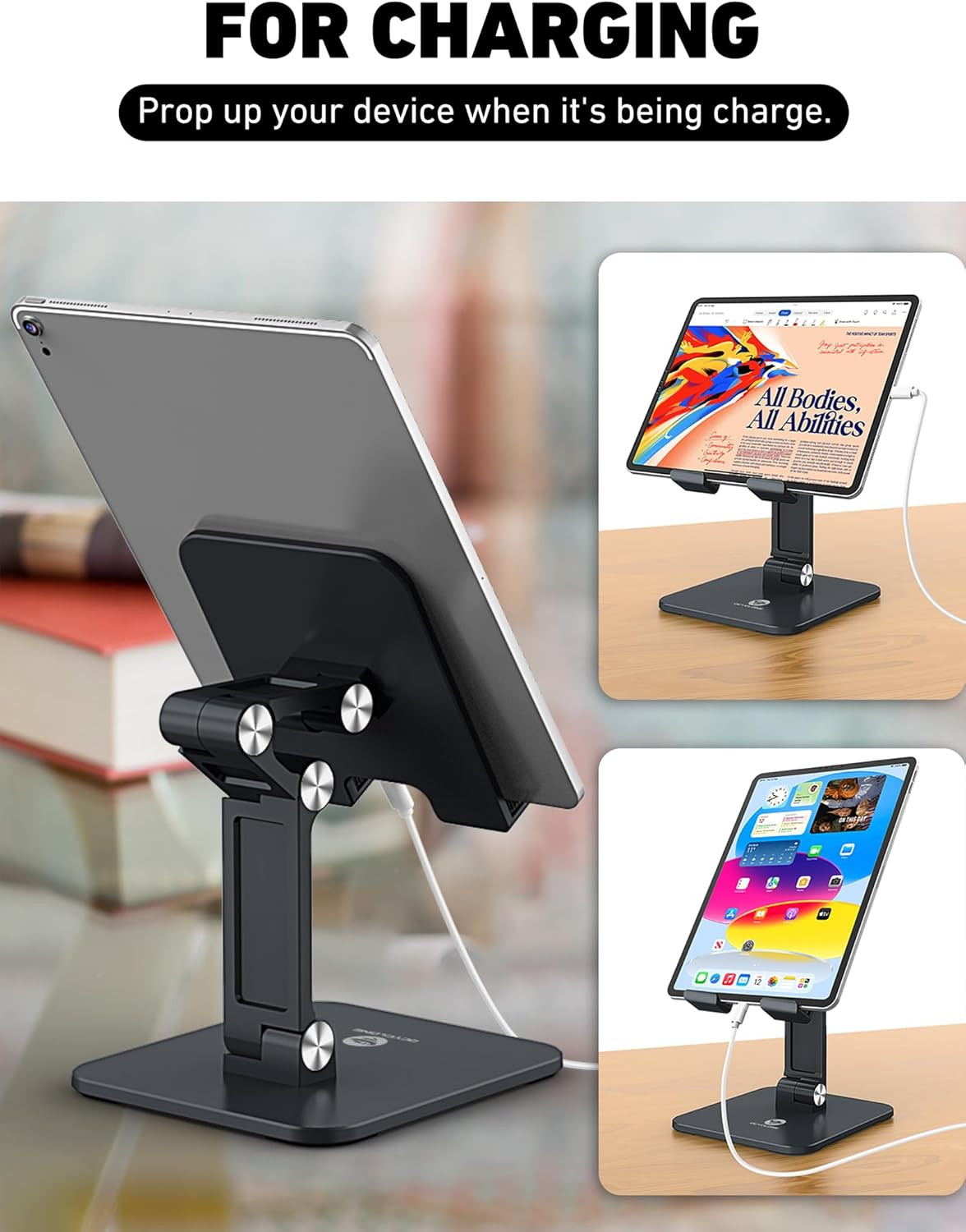 Ipad Stand for Desk - Adjustable Foldable Tablet Stand Holder for Ipad Accessori