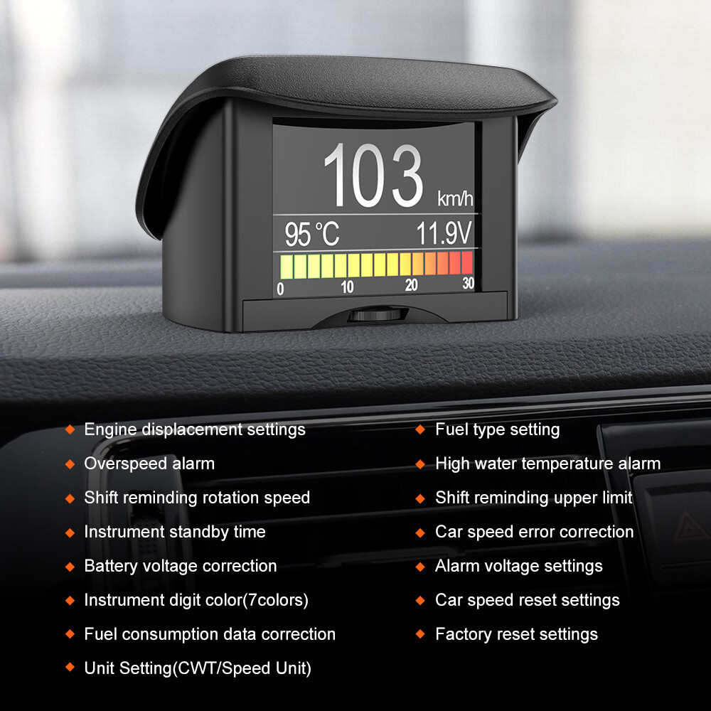 ANCEL A202 Car Computer Display Speed Fuel Consumption Temperature Gauge Battery