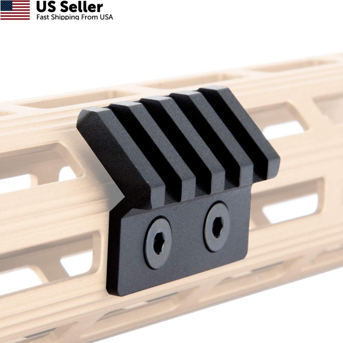 LEGEED Offset Light/Optic Picatinny Rail Mount 4-Slot Black - 4 Slots