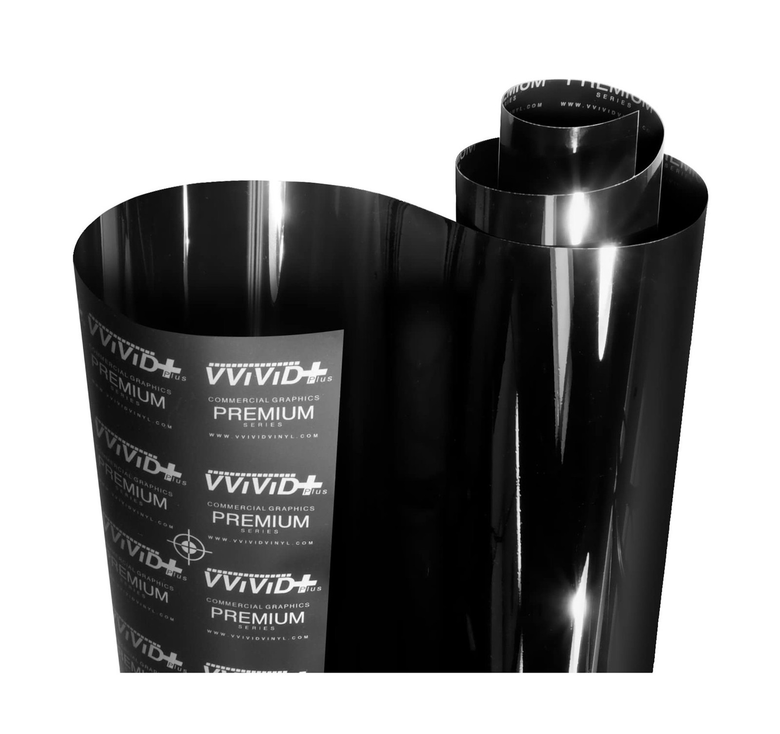 VViViD+ Ultra Gloss Premium Vinyl Car Wrap Film (1ft x 5ft, Gloss Piano Black)