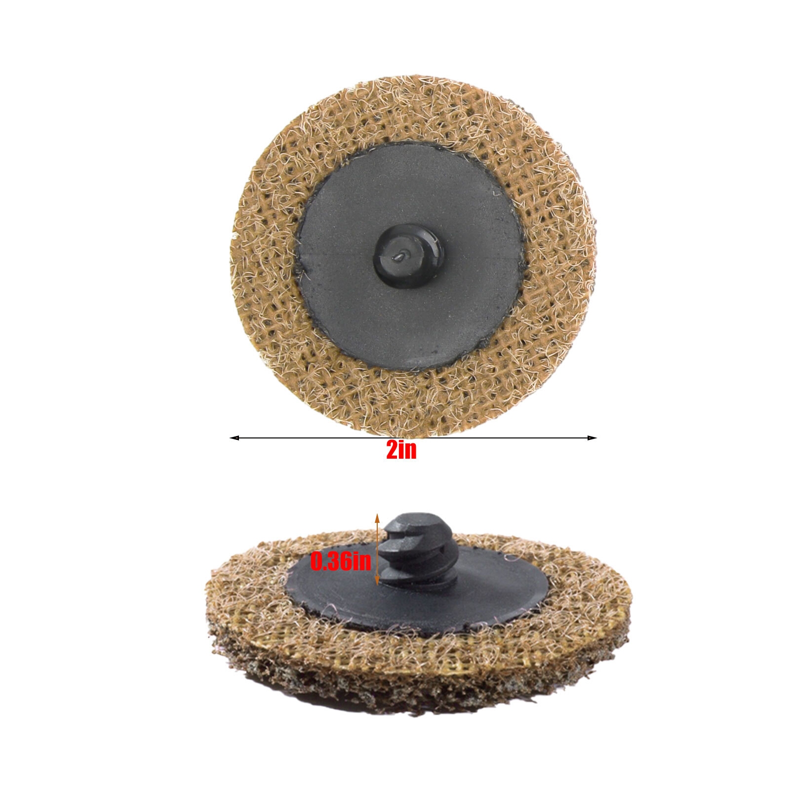 50Pc 2" Coarse/Medium/Fine Roloc Scotch Pads Roll Lock Surface Sanding Disc