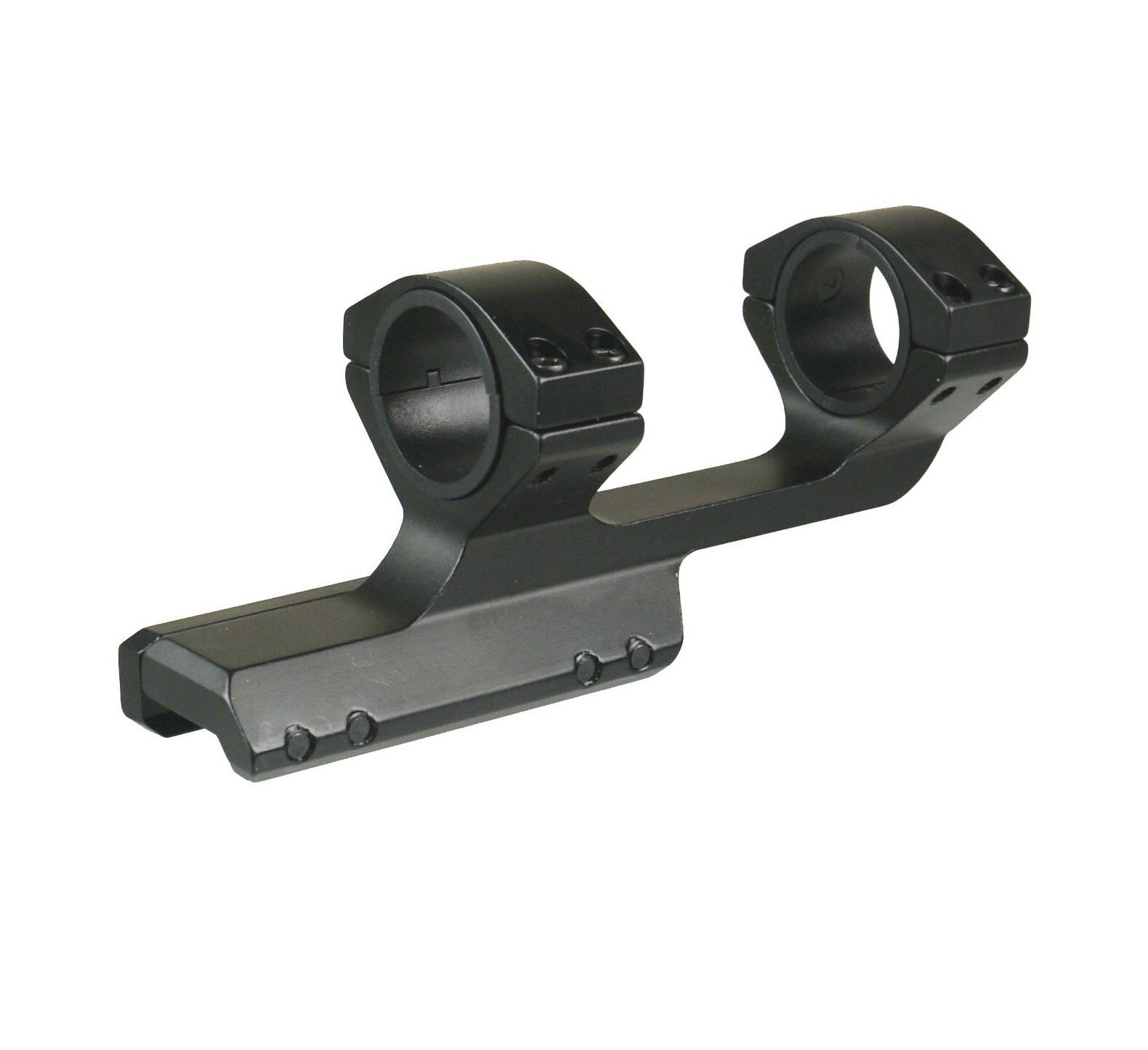 Black 30mm Offset Cantilever Picatinny Weaver Scope Ring Mount With 1" Inserts
