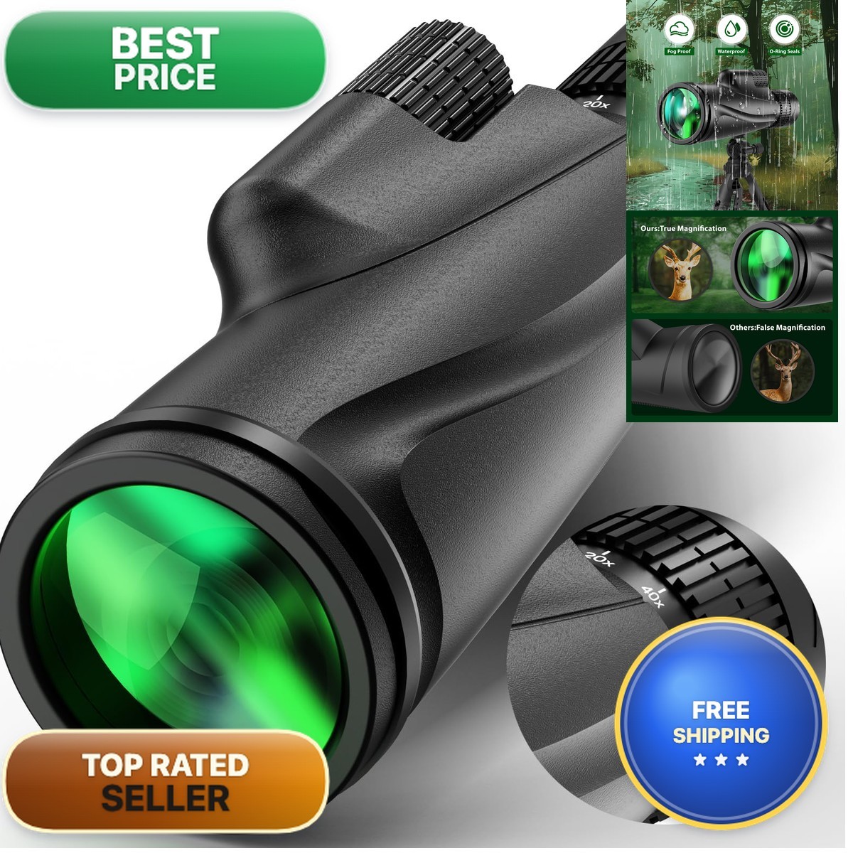 Physiophyx Monocular Telescope 80 X 100 High Powered Monoculars For Adults