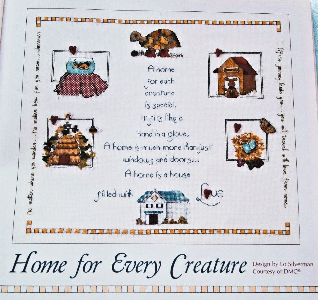 Home For Every Creature Turtle Fish Bees Dog Butterfly CROSS STITCH PATTERN