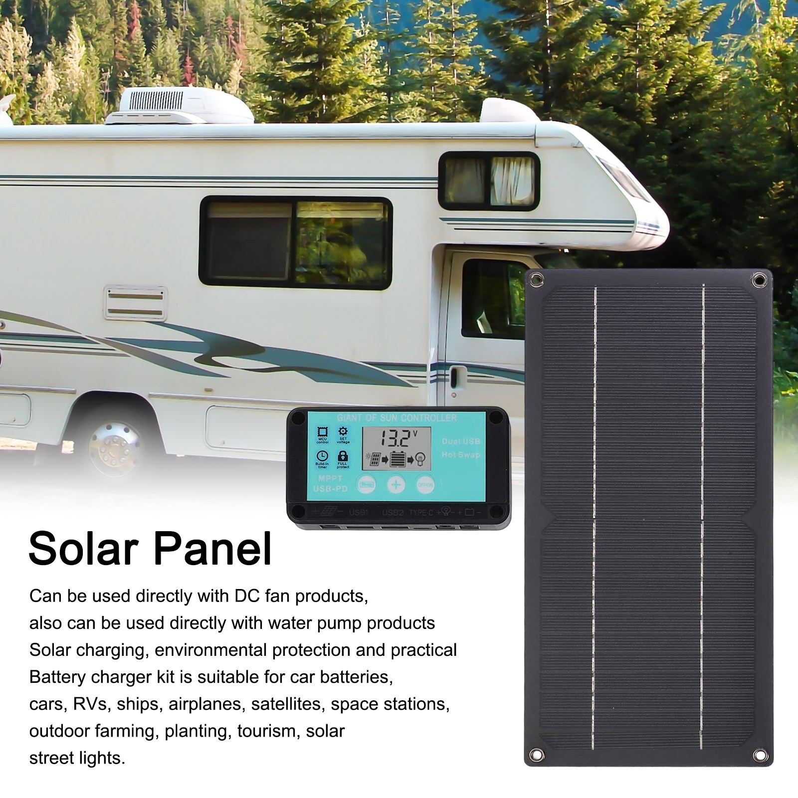600W Solar Panel Kit with 100A Controller for RV Camping and Off Grid Use