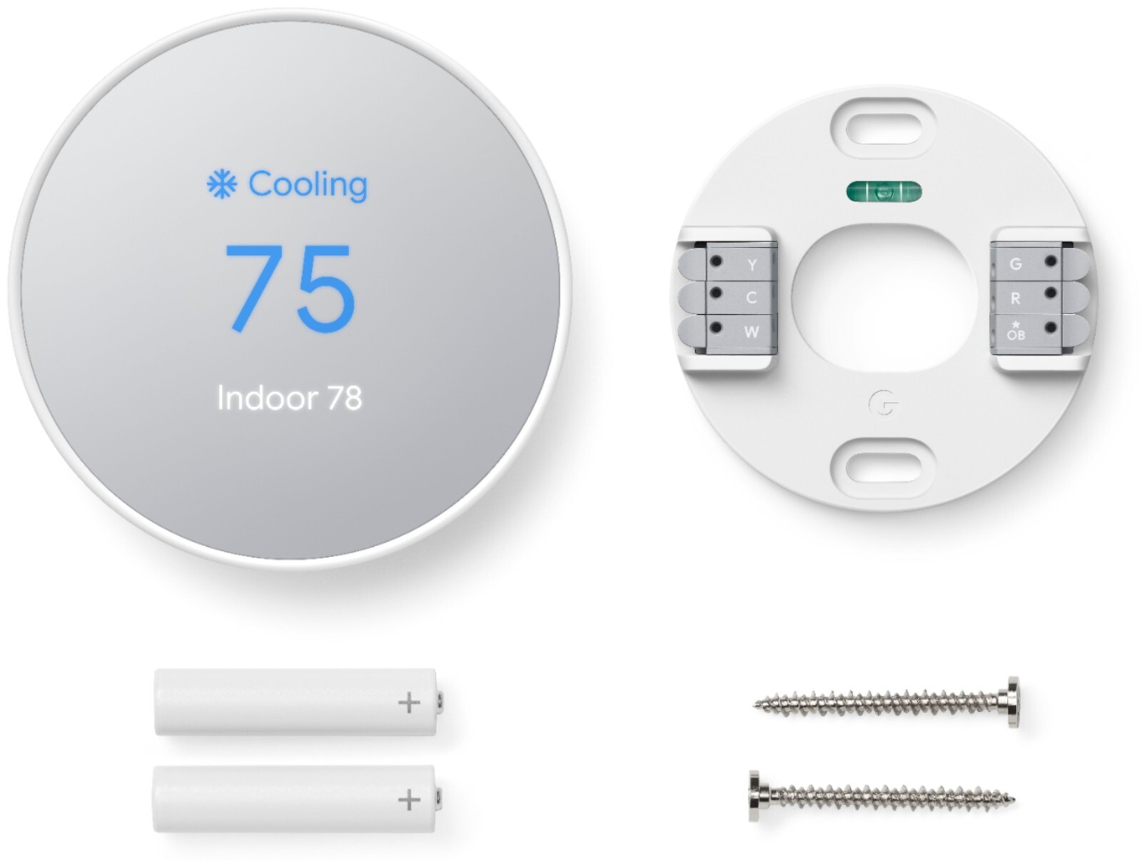 Google Nest Thermostat Programmable Smart WiFi G4CVZ Snow GA01334-US White