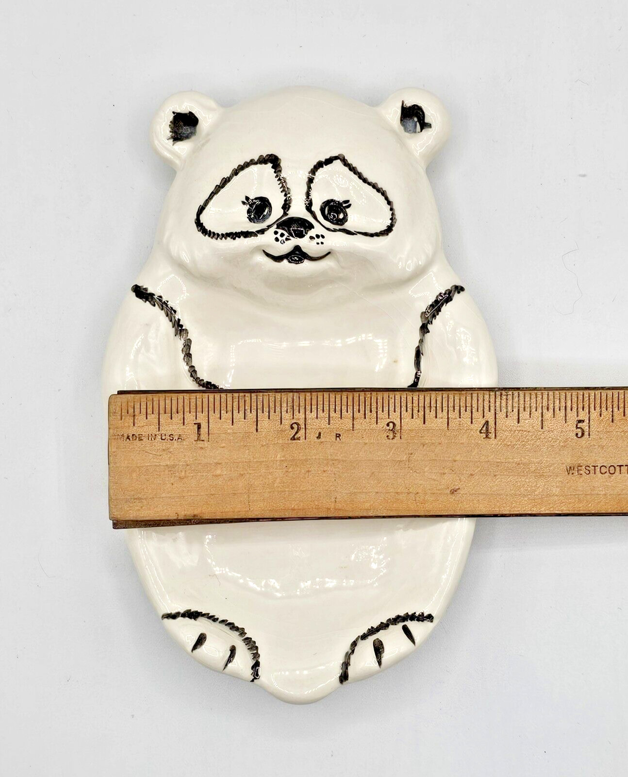 Panda Ceramic Soap Dish and Toothbrush Holder Bathroom Kitsch Signed Phyllig