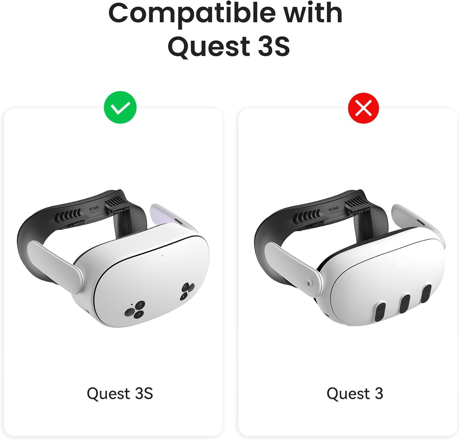 KIWI design V4 Facial Interface Face Pads Compatible with Oculus/Meta Quest 3S,