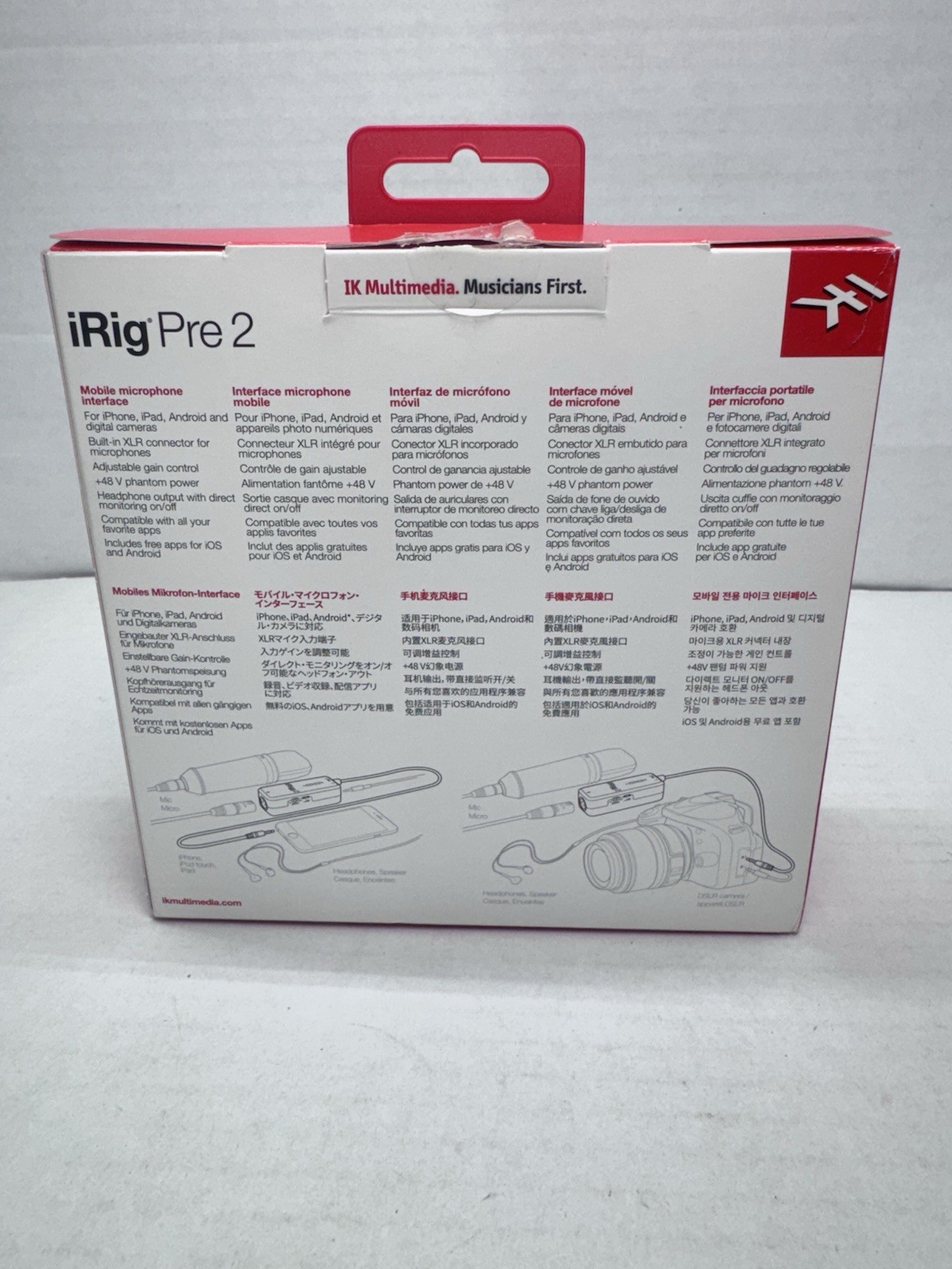 Audio interface - iRig Pre 2 48V phantom power, XLR, 3.5mm TRRS jack #3033