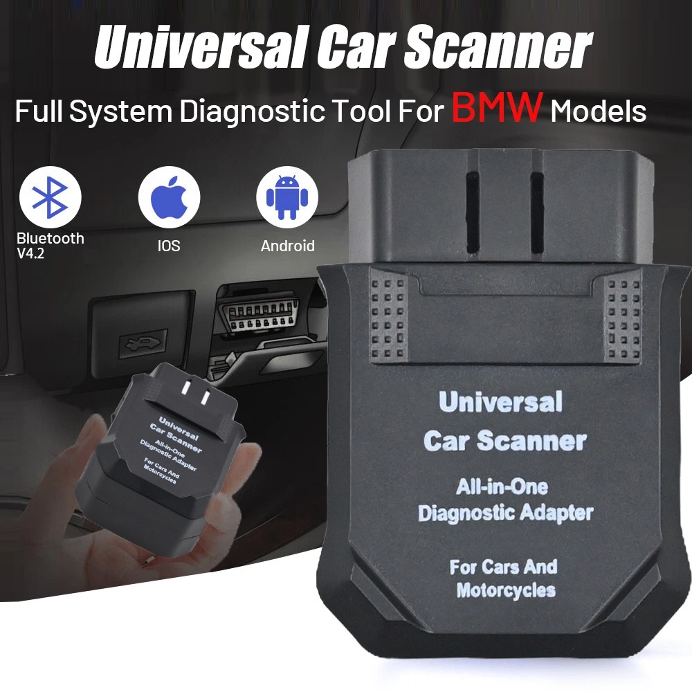Universal Car Scanner OBD2 Bluetooth 4.2 for BMW BimmerCode & MotoScan