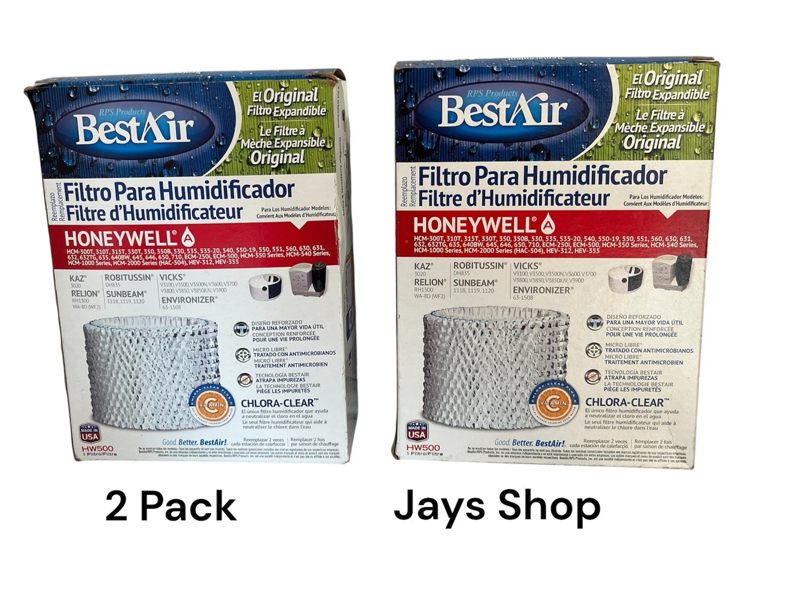BestAir Honeywell A Replacement Humidifier Filter HW500 w Chora-Clear